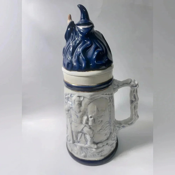 Epic Massive 14”h Viking, Dragon, Bone Handled Ceramic Stein w/ Wizard Lid 🤯👌 - Picture 10 of 15